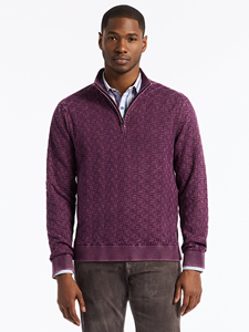 Dark Purple Aubin Long Sleeve Men's Sweater | Robert Graham Sweaters Collection | Sam's Tailoring Fine Men's Clothing