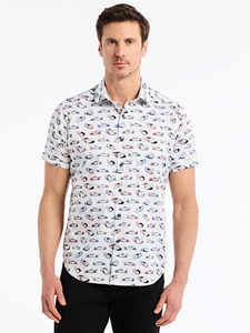 White Neon Wheels Short Sleeve Button Do | Robert Graham Short Sleeves Shirts Collection | Sam's Tailoring Fine Men's Tailoringwn Shirt