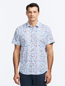 Multi Elgar Short Sleeve Button Down Men's Shirt | Robert Graham Short Sleeves Shirts Collection | Sam's Tailoring Fine Men's Tailoring