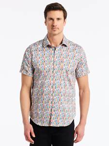 Multi Livingston Short Sleeve Button Down Shirt | Robert Graham Short Sleeves Shirts Collection | Sam's Tailoring Fine Men's Tailoring