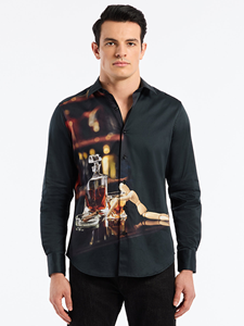 Black Distilled Spirit Long Sleeve Button Down Shirt | Robert Graham Long Sleeves Shirts Collection | Sam's Tailoring Fine Men's Clothing