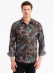 Multi Montage Long Sleeve Men's Button Down ShirtWhite Maelstrom Long Sleeve Button Down ShirtBlack Arden Long Sleeve Button Down Men's ShirtNavy Herrington Long Sleeve Button Down Shirt | Robert Graham Long Sleeves Shirts Collection | Sam's Tailoring Fine Men's Tailoring