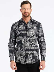 Black Arden Long Sleeve Button Down Men's ShirtNavy Herrington Long Sleeve Button Down Shirt | Robert Graham Long Sleeves Shirts Collection | Sam's Tailoring Fine Men's Tailoring