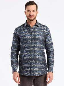 Navy Herrington Long Sleeve Button Down Shirt | Robert Graham Long Sleeves Shirts Collection | Sam's Tailoring Fine Men's Tailoring