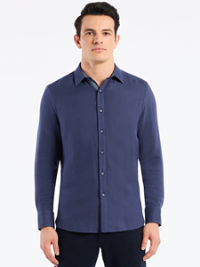 Indigo Leonard Long Sleeve Button Down Men Shirt | Robert Graham Short Sleeves Shirts Collection | Sam's Tailoring Fine Men's Tailoring