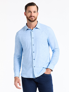 Blue Thurston Long Sleeve Button Down Knit Shirt | Robert Graham Long Sleeves Shirts Collection | Sam's Tailoring Fine Men's Tailoring