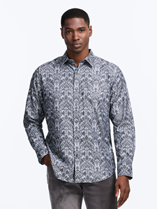 Dark Grey highland Long Sleeve Button Down Men's Shirt | Robert Graham Long Sleeves Shirts Collection | Sam's Tailoring Fine Men's Tailoring