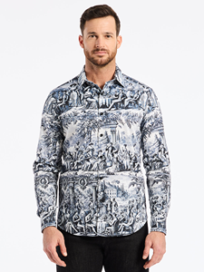 Blue Socialites Long Sleeve Button Down Men's Shirt | Robert Graham Long Sleeves Shirts Collection | Sam's Tailoring Fine Men's Tailoring