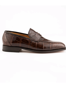Chocolate Alligator Leather Classic Dress Shoe | Ferrini Men's Dress Shoes | Sam's Tailoring Fine Men Clothing