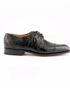 Black Alligator Leather Lace Up Dress Shoe | Ferrini Men's Dress Shoes | Sam's Tailoring Fine Men Clothing
