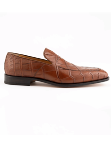 Cognac Alligator Leather Men's Dress Loafer | Ferrini Men's Dress Shoes | Sam's Tailoring Fine Men Clothinga