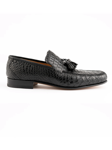 Black Crocodile Leather Men's Dress Loafer | Ferrini Men's Dress Shoes | Sam's Tailoring Fine Men Clothing
