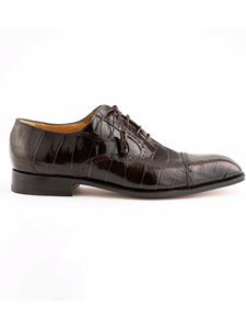 Chocolate Belly Alligator Men's Lace Up Dress Shoe | Ferrini Men's Dress Shoes | Sam's Tailoring Fine Men Clothing