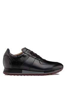Black Greenwich Calf/Lizard Men's Dress Sneaker | Mezlan Casual Shoes Collection | Sam's Tailoring Fine Men's Clothing