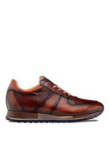 Tan Greenwich Calf/Lizard Men's Dress Sneaker | Mezlan Casual Shoes Collection | Sam's Tailoring Fine Men's Clothing