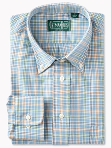 Blue Somelos Plaid Men's Long Sleeve Shirt | Gitman Shirts Collection | Sam's Tailoring Fine Men Clothing