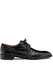 Black Riverside Crocodile Men's Lace Up Shoe | Mezlan Lace Up Collection | Sam's Tailoring Fine Men's Clothing