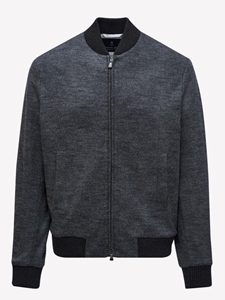 Charcoal Wool Checked Men's Blouson Jacket | Emanuel Berg Swackets Collection | Sam's Tailoring Fine Men Clothing