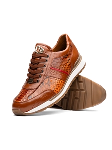 Honey Genuine Python & Calfskin Men's Sneaker | Marco Di Milano Sneakers Collection | Sam's Tailoring Fine Men's Clothing