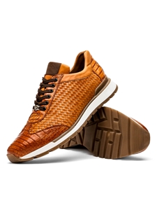 Brandy Genuine Caiman Crocodile Men's Sneaker | Marco Di Milano Sneakers Collection | Sam's Tailoring Fine Men's Clothing