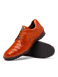 Honey Genuine Alligator Leather Men's Sneaker | Marco Di Milano Sneakers Collection | Sam's Tailoring Fine Men's Clothing