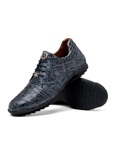 Rustic Gray Genuine Alligator Men's Sneaker | Marco Di Milano Sneakers Collection | Sam's Tailoring Fine Men's Clothing