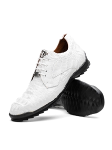 White Genuine Caiman Crocodile Men's Sneaker | Marco Di Milano Sneakers Collection | Sam's Tailoring Fine Men's Clothing