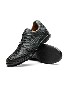 Green Genuine Caiman Crocodile Men's Sneaker | Marco Di Milano Sneakers Collection | Sam's Tailoring Fine Men's Clothing