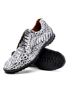 Newspaper Genuine Caiman Crocodile Men's Sneaker | Marco Di Milano Sneakers Collection | Sam's Tailoring Fine Men's Clothing