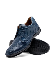 Navy Genuine Caiman Crocodile Men's Sneaker | Marco Di Milano Sneakers Collection | Sam's Tailoring Fine Men's Clothing