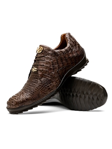 Brown Genuine Caiman Crocodile Men's Sneaker | Marco Di Milano Sneakers Collection | Sam's Tailoring Fine Men's Clothing