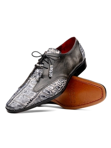 Newspaper Alligator & Calfskin Men's Lace Up Shoe | Marco Di Milano Lace Up Shoes Collection | Sam's Tailoring Fine Men's Clothing