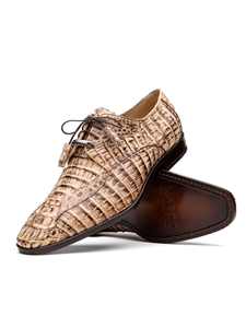 Rustic Orix Caiman Crocodile Lace Up Derby Shoe | Marco Di Milano Lace Up Shoes Collection | Sam's Tailoring Fine Men's Clothing