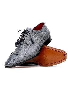 Gray Caiman Crocodile Leather Lining Men's Shoe | Marco Di Milano Lace Up Shoes Collection | Sam's Tailoring Fine Men's Clothing