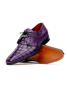 Purple Genuine Hornback Caiman Lace Up Shoe | Marco Di Milano Lace Up Shoes Collection | Sam's Tailoring Fine Men's Clothing