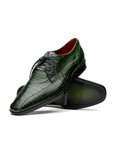 Green Alligator & Cobra Skin Men's Lace Up Shoe | Marco Di Milano Lace Up Shoes Collection | Sam's Tailoring Fine Men's Clothing