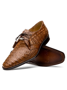 Bay Apache Caiman Crocodile Dress Derby Men's Shoe | Marco Di Milano Lace Up Shoes Collection | Sam's Tailoring Fine Men's Clothing