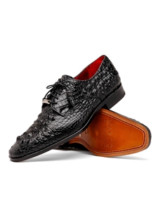 Black Nile Crocodile Leather Men's Lace Up Shoe | Marco Di Milano Lace Up Shoes Collection | Sam's Tailoring Fine Men's Clothing
