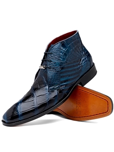 Rustic Blue Leather Lining Men's Lace Up Shoe | Marco Di Milano Lace Up Shoes Collection | Sam's Tailoring Fine Men's Clothing