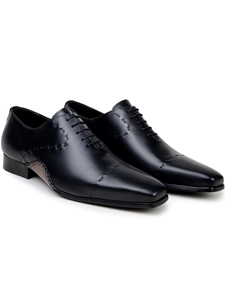 Black Italian Calf Leather Men's Dress Shoe | Belvedere Studio Shoes | Sam's Tailoring Fine Men's Clothing