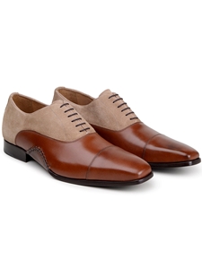 Antique Cognac/Oat Calf & Suede Men's Shoe | Belvedere Studio Shoes | Sam's Tailoring Fine Men's Clothing