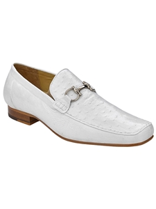 White Genuine Ostrich Bartolo Men's Loafer | Belvedere Dress Shoes | Sam's Tailoring Fine Men's Clothing