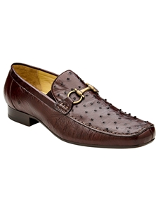 Brown Genuine Ostrich Bartolo Men's Loafer | Belvedere Dress Shoes | Sam's Tailoring Fine Men's Clothing