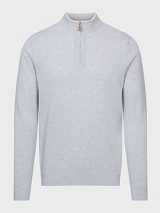 Grey Quarter Zip Closure Highneck Men's Sweater | Emanuel Berg Sweaters Collection | Sam's Tailoring Fine Men Clothing