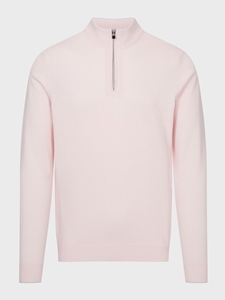 Pink Quarter Zip Closure Highneck Men's Sweater | Emanuel Berg Sweaters Collection | Sam's Tailoring Fine Men Clothing