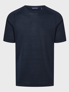 Navy Short Sleeve Reglan Crew Neck T-Shirt | Emanuel Berg T-Shirts Collection | Sam's Tailoring Fine Men Clothing