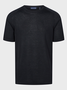 Black Short Sleeve Reglan Crew Neck T-Shirt | Emanuel Berg T-Shirts Collection | Sam's Tailoring Fine Men Clothing