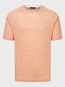 Orange Short Sleeve Reglan Linen Crew Neck T-Shirt | Emanuel Berg T-Shirts Collection | Sam's Tailoring Fine Men Clothing
