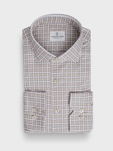 Light Pastel Brown Modern 4 Flex Stretch Knit Shirt | Emanuel Berg Casual Shirts Collection | Sam's Tailoring Fine Men Clothing