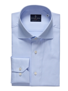 Pastel Blue Natural Stretch Yoga Twill Luxury Dress Shirt | Emanuel Berg Business Shirts Collection | Sam's Tailoring Fine Men's Clothing